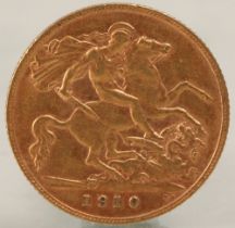 Edward VII gold half sovereign 1910.