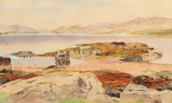 William Armour R.S.A. R.S.W. (Scottish 1903-1979), Gilt framed watercolour, signed, "Rocks at