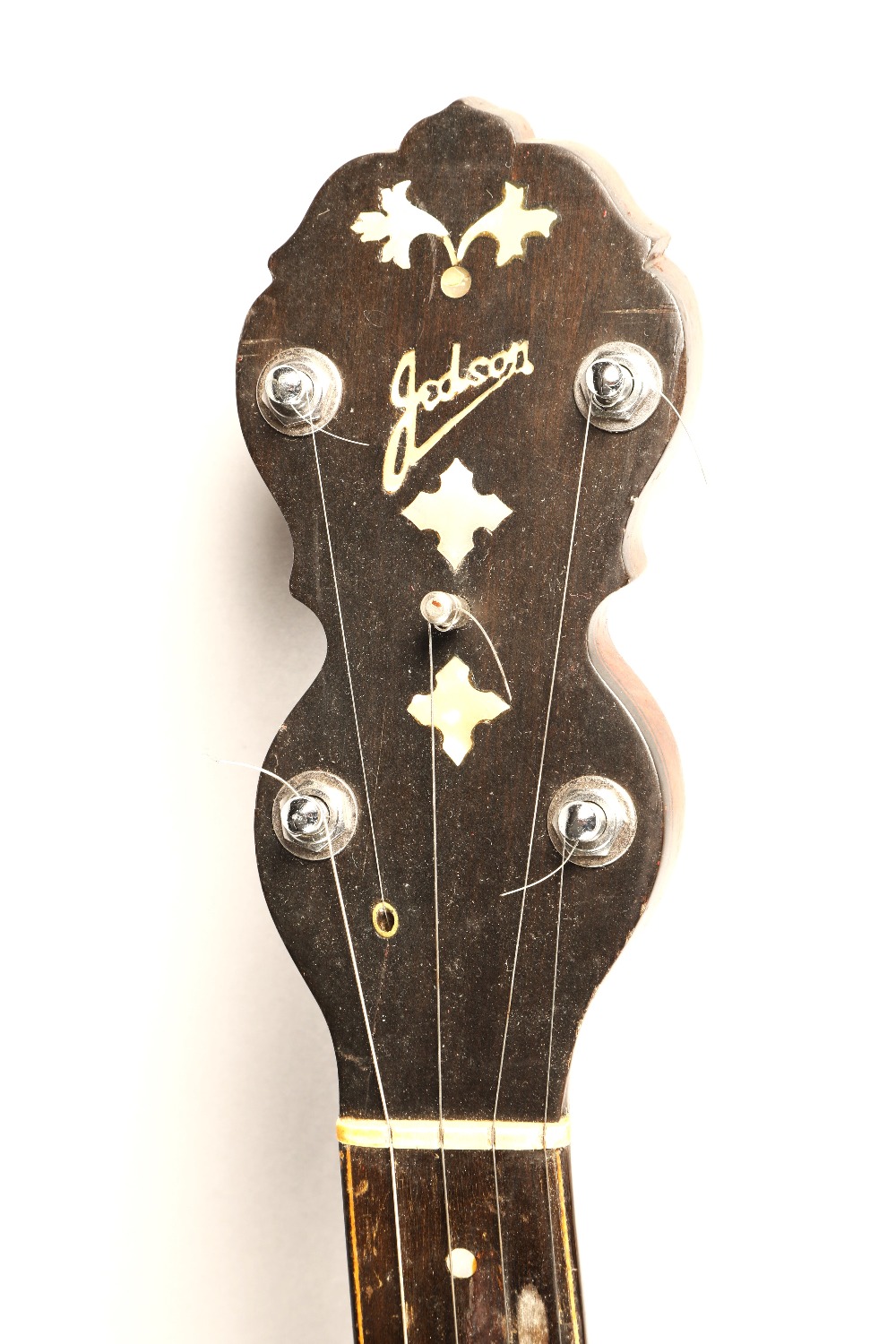 J E Dallas & Son 5-string Banjo, 22 nickel frets to body, Jedson on the headstock, Birds eye maple - Image 6 of 7