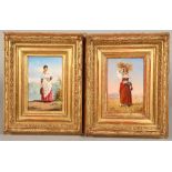 John Gadspy Chapman (1808-1890) Pair of gilt framed oils on board, signed and dated 1878,1879, "