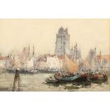 John E. Aitken R.S.W. (1880 - 1957) Framed watercolour - signed 'Dordrecht' 24cm x 35cm