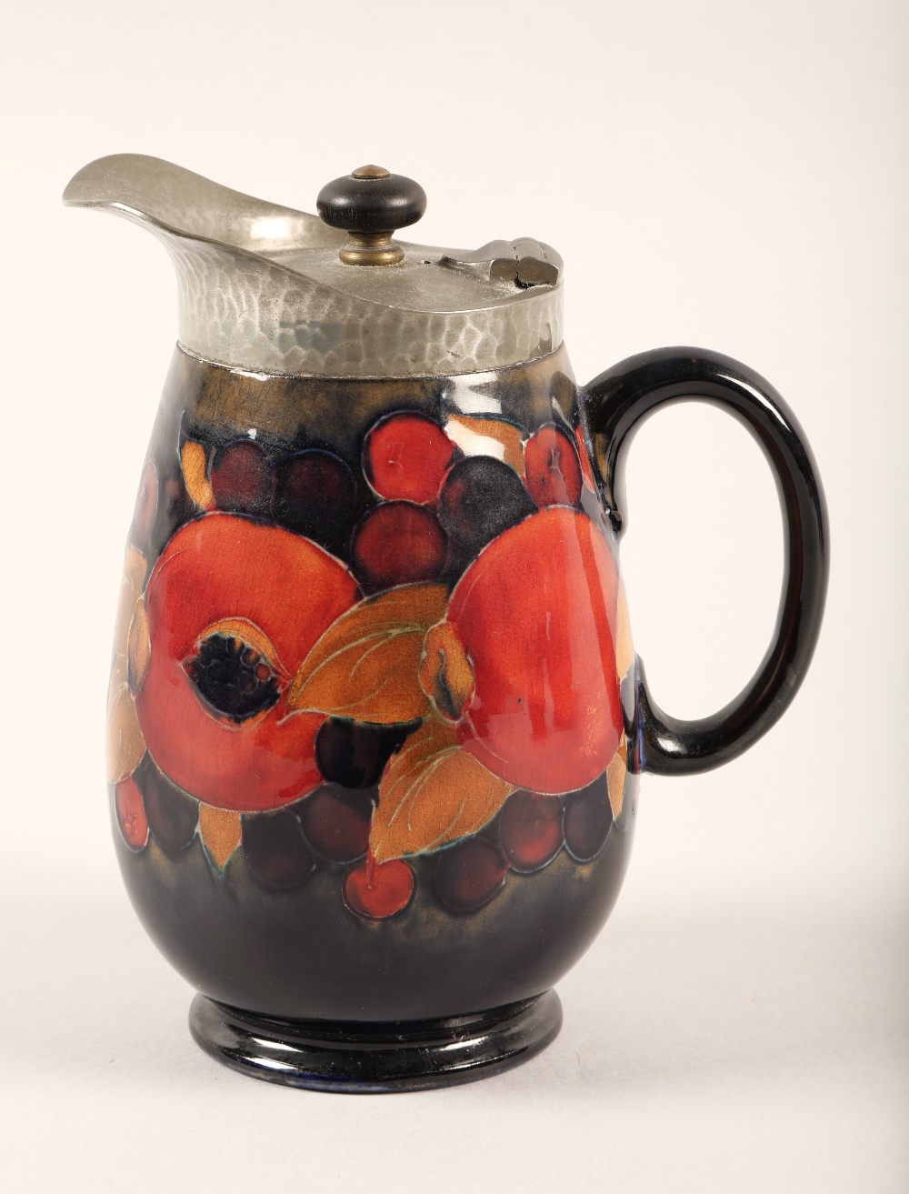 Moorcroft pottery Tudric pewter three piece tea service, pomegranate pattern designed by William - Image 4 of 22