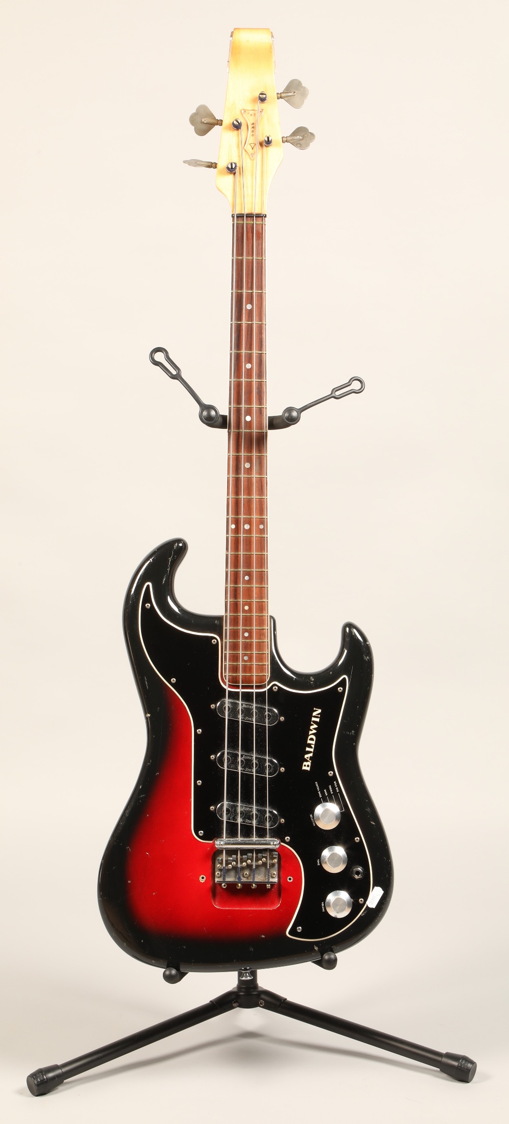 Baldwin Jazz Bass, circa 1967, with Burns tri-sonic pickups, (bass bridge cover missing) seriel