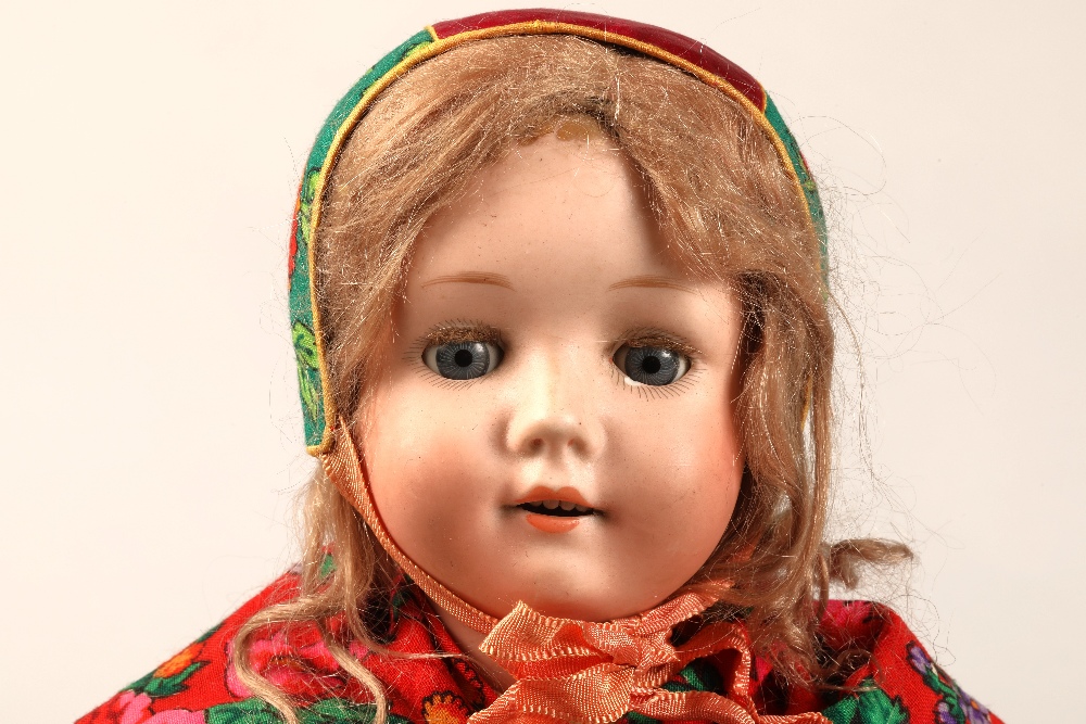 German Bisque Welsch Russian costume doll, size 1 1/2 , inscribed on back of head, Made in Germany - Image 10 of 12