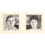 Avril Paton (Scottish born 1941) ARR , framed drawing, signed with initials, Two in One Mount,"