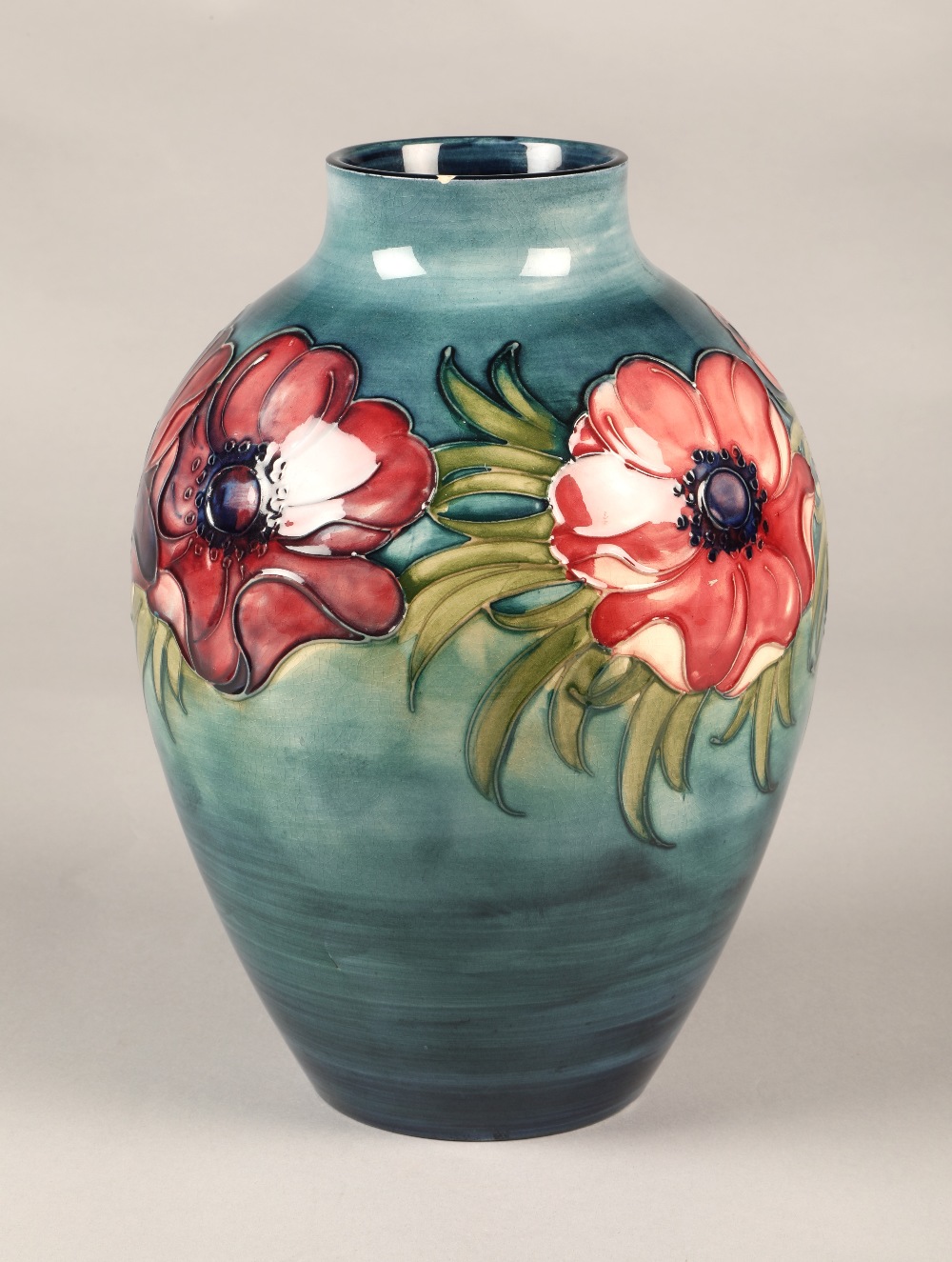 Moorcroft pottery vase in the anemone pattern, 28cm high. - Image 5 of 7