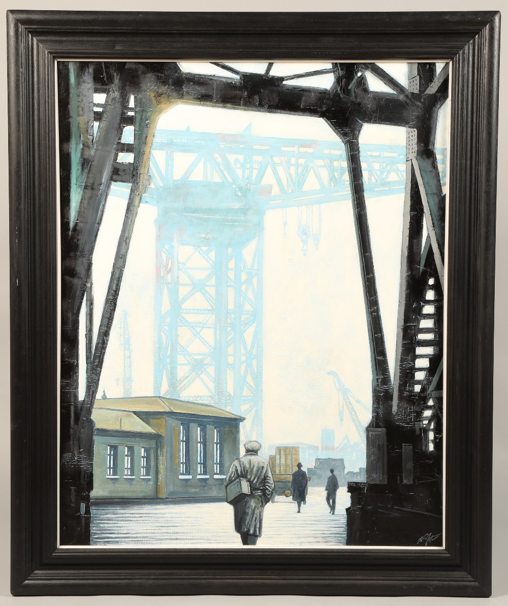 Ryan Mutter (Scottish born 1978) ARR, framed oil on canvas, signed lower right, " Glasgow - Image 2 of 2