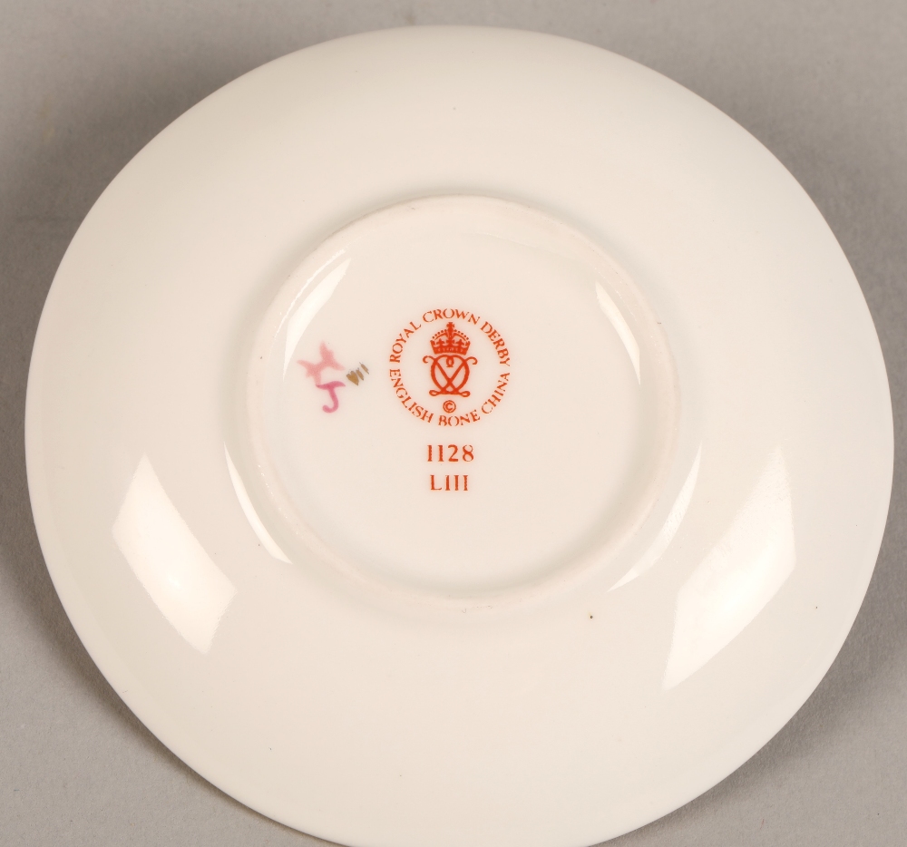 Royal Crown Derby miniature tea service in the imari pattern, comprising of teapot, sugar bowl, - Image 19 of 23
