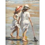 Sherree Valentine-Daines(British Born 1959) ARR Framed oil on board, signed with initials, "Two