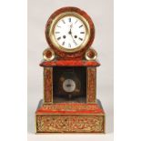 19th century French Boulle work mantel clock by Paul Mancel A Paris, 43cm high.