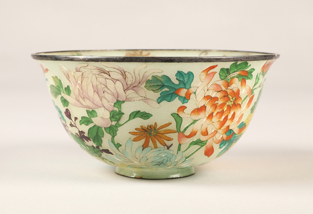 Japanese Plique-a-jour bowl, with translucent cloisonne enamels 14 cm diameter. - Image 4 of 15