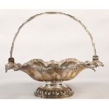 William IV silver cake basket with ornate grape vine edge, assay marked London 1834 , 32cm diameter,