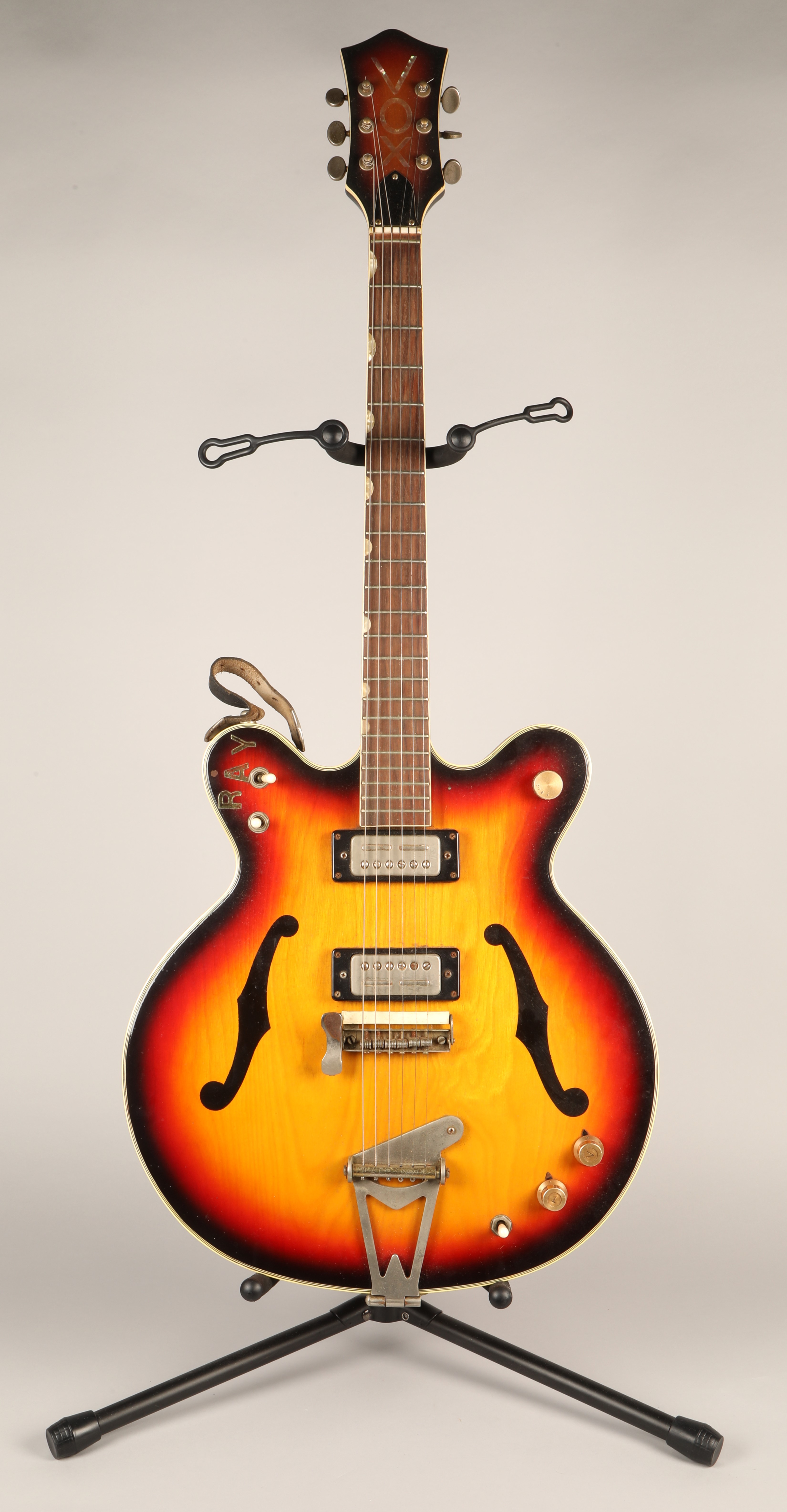 Vox VG 6 semi - acoustic electric guitar, circa 1970,