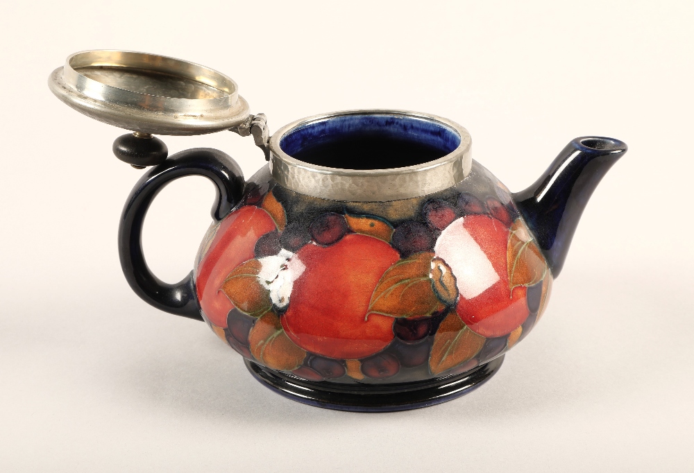 Moorcroft pottery Tudric pewter three piece tea service, pomegranate pattern designed by William - Image 18 of 22