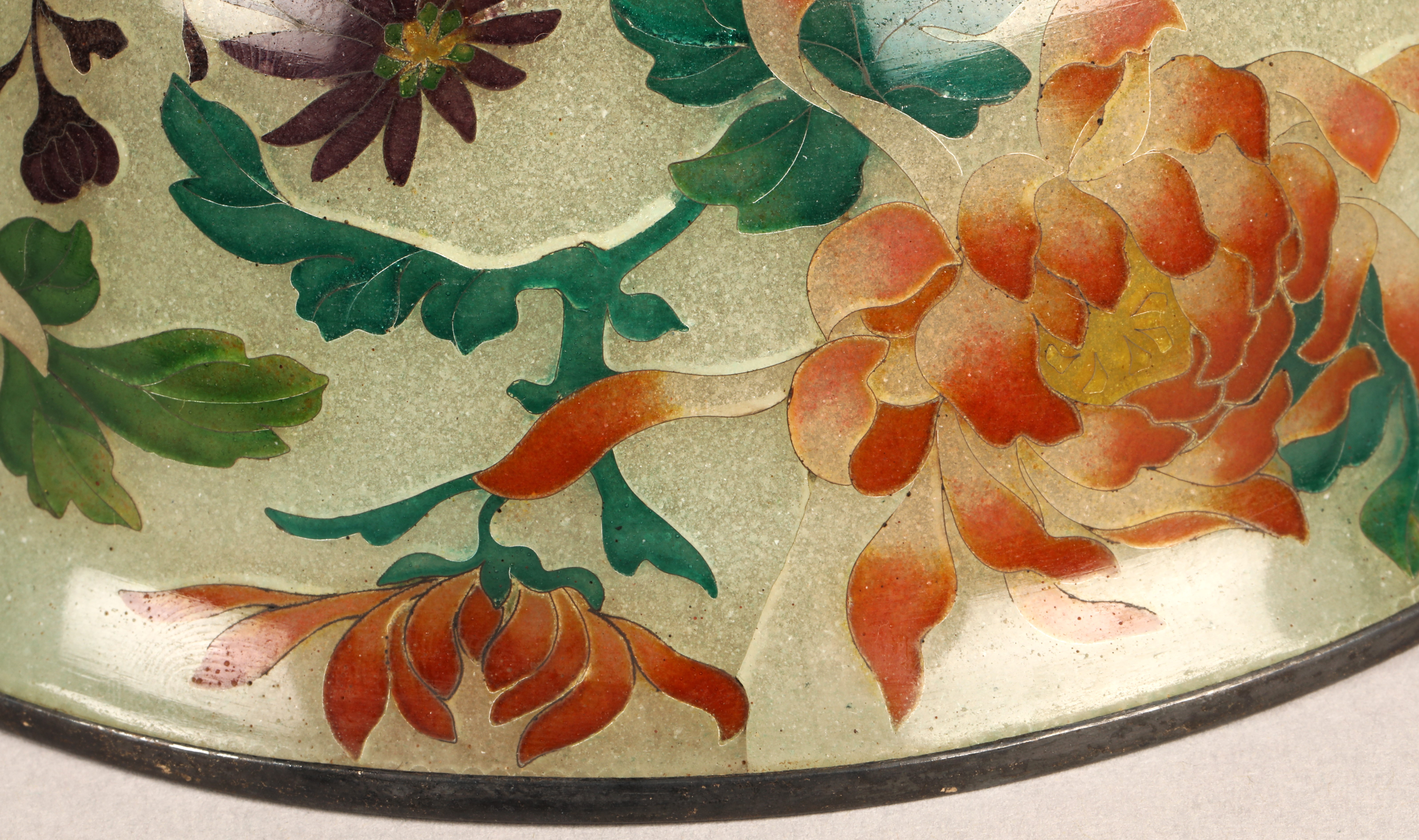 Japanese Plique-a-jour bowl, with translucent cloisonne enamels 14 cm diameter. - Image 10 of 15