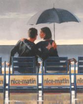 Jack Vettriano OBE (Scottish born 1951) , framed limited edition print, signed, "Blue Blue" , No