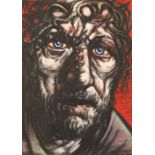 Peter Howson OBE (Scottish born 1958) ARR 'Man of Sorrows' Framed, Pastel on paper Signed 28.5 cm