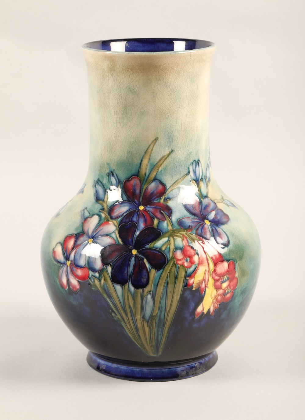 Moorcroft pottery vase, decorated in the Spring flowers pattern, impressed marks, signed in blue, - Image 6 of 11