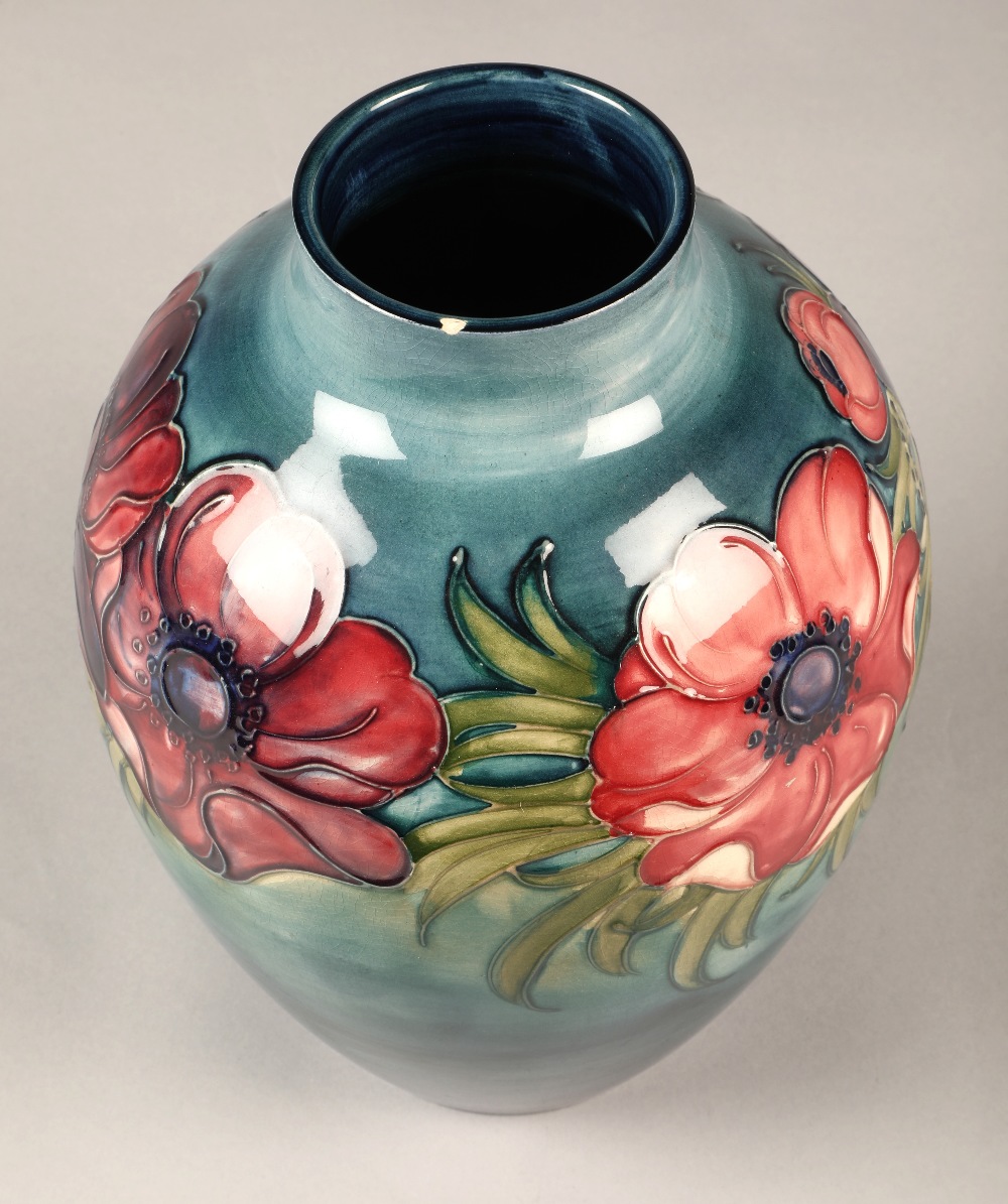 Moorcroft pottery vase in the anemone pattern, 28cm high. - Image 6 of 7