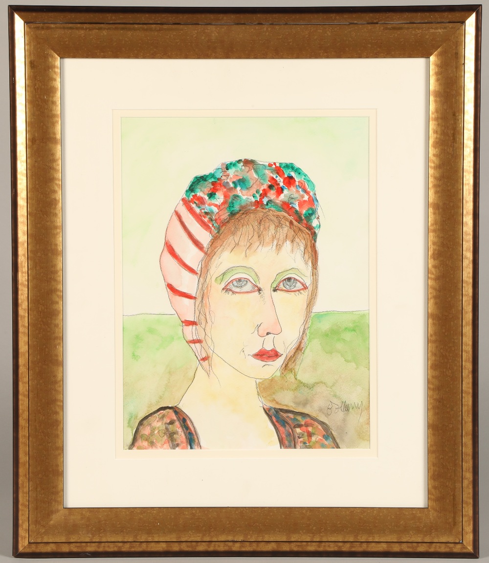 John Bellany CBE RA HRSA (Scottish 1942-2013) ARR, framed mixed media, "Fish wife", 39cm x 29cm. - Image 2 of 3