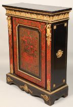 19th century ebonised cabinet with boulle work and gilt decoration, 96 x 123 x 38 cm