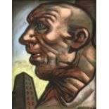 Peter Howson OBE (Scottish born 1958) ARR Framed pastel on paper, signed "untitled head profile"