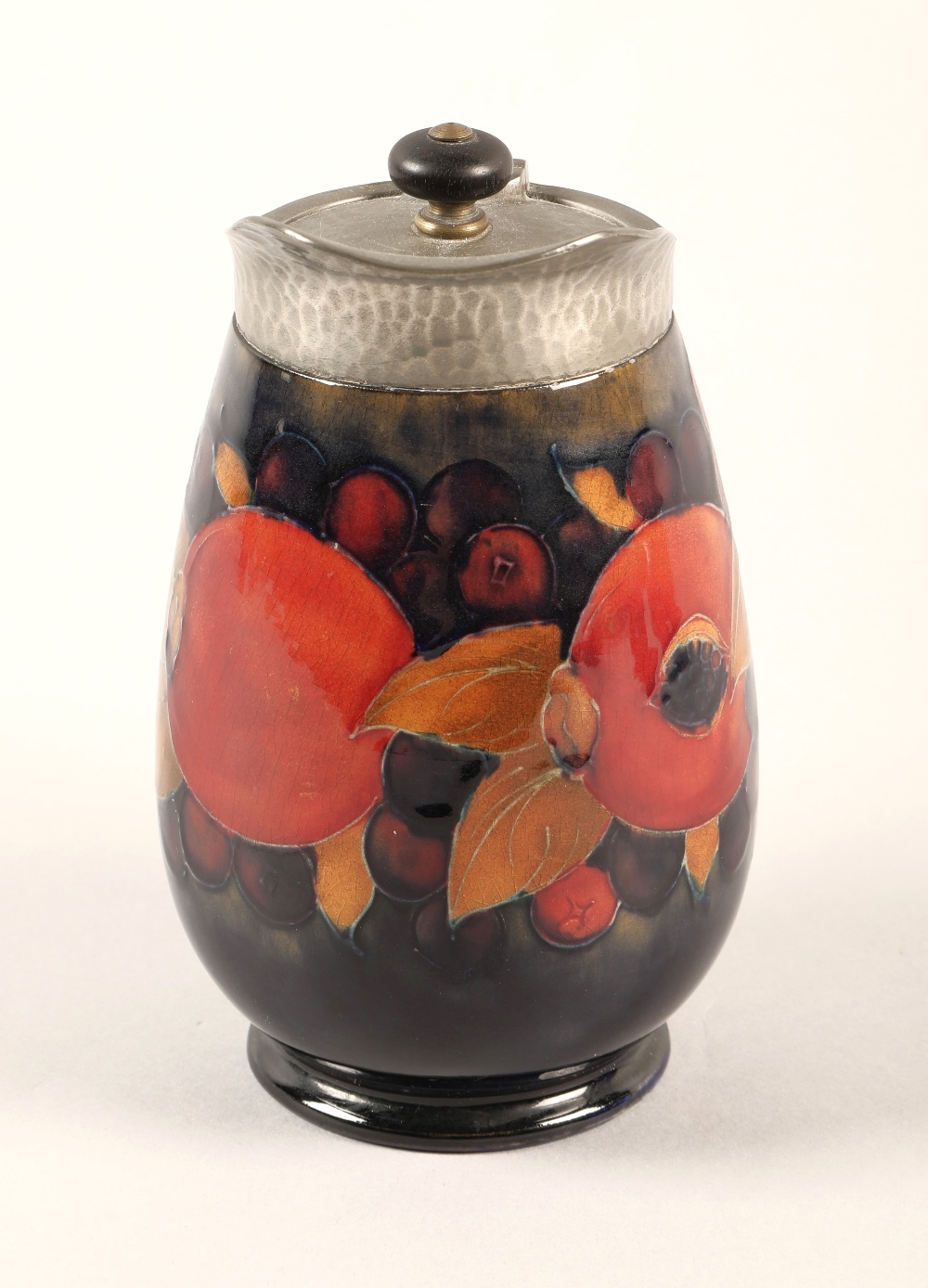 Moorcroft pottery Tudric pewter three piece tea service, pomegranate pattern designed by William - Image 5 of 22