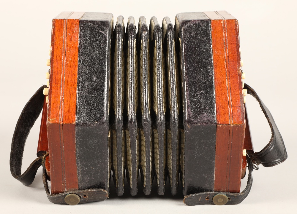 Lachenal & Co Concertina, 30 bone button, five bellow, Steel reed stamped by handle - Image 5 of 10