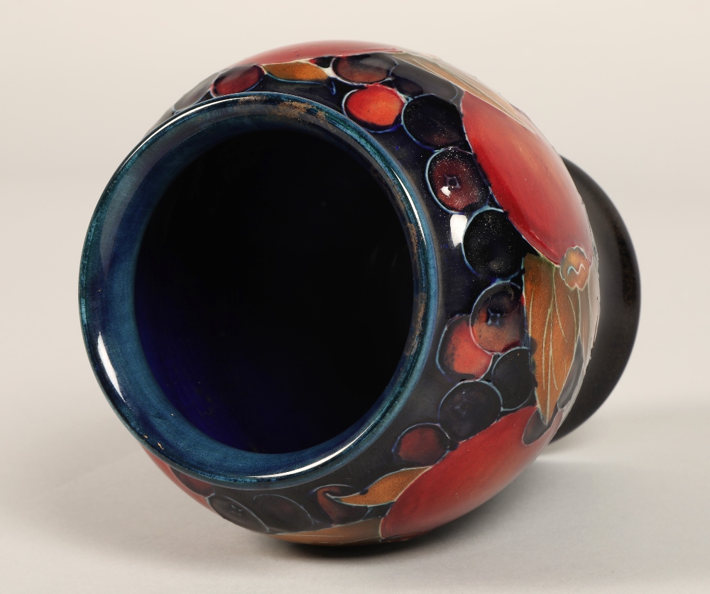 Moorcroft pottery vase of baluster form, pomegranate pattern, blue signature to base, 15cm high. - Image 7 of 9