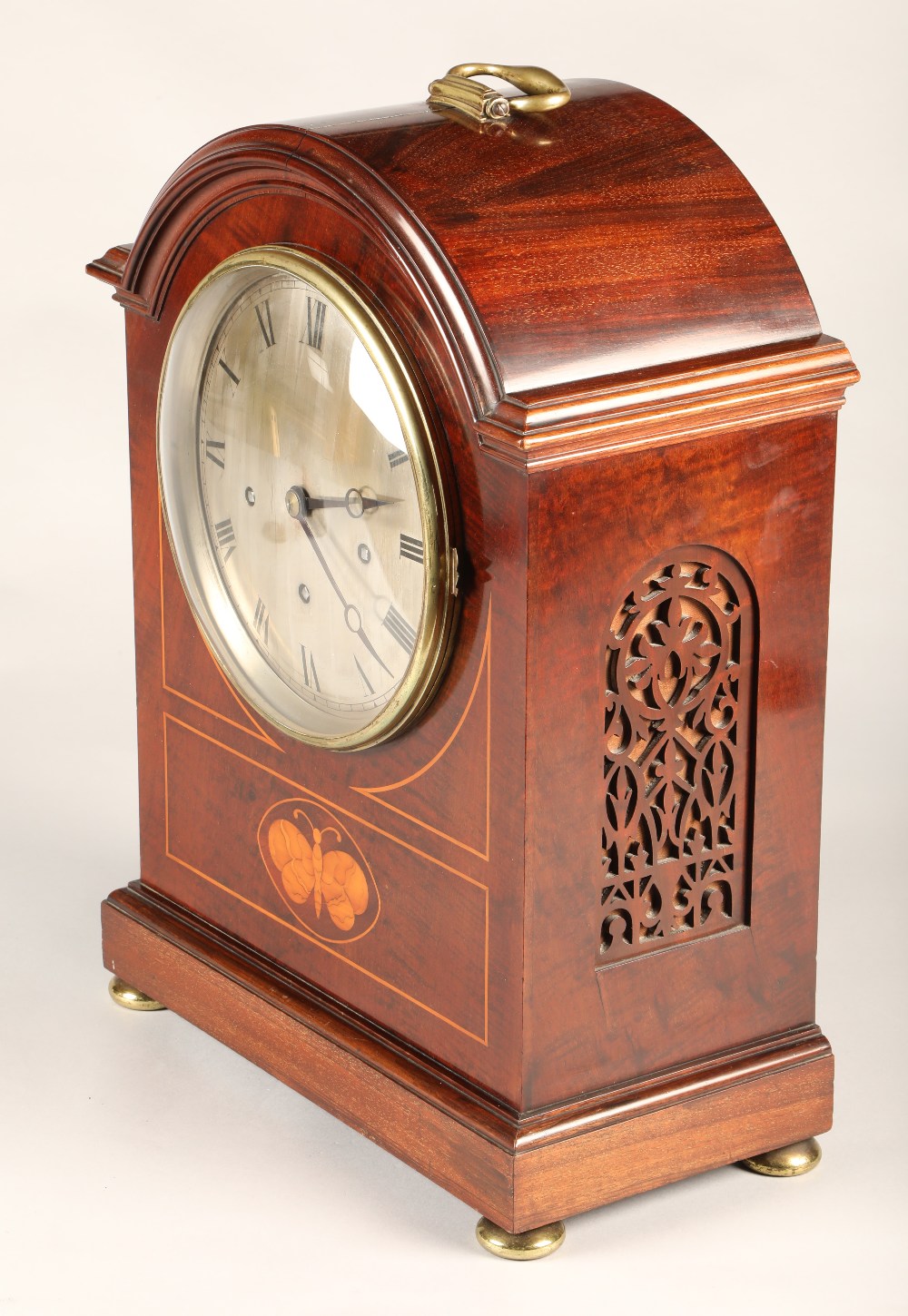 19th century mahogany inlaid bracket clock, 48.5cm high. - Image 3 of 5