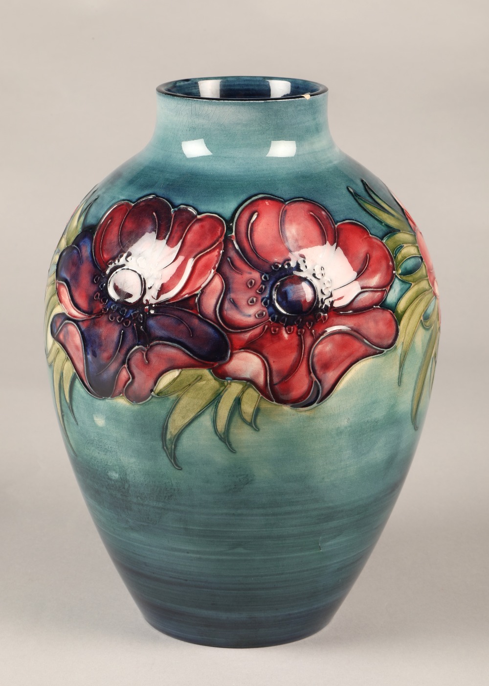 Moorcroft pottery vase in the anemone pattern, 28cm high. - Image 4 of 7