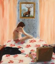 Caroline Walker (British born 1982)ARR Oil on board, signed with initials , dated 2004, "Monarch