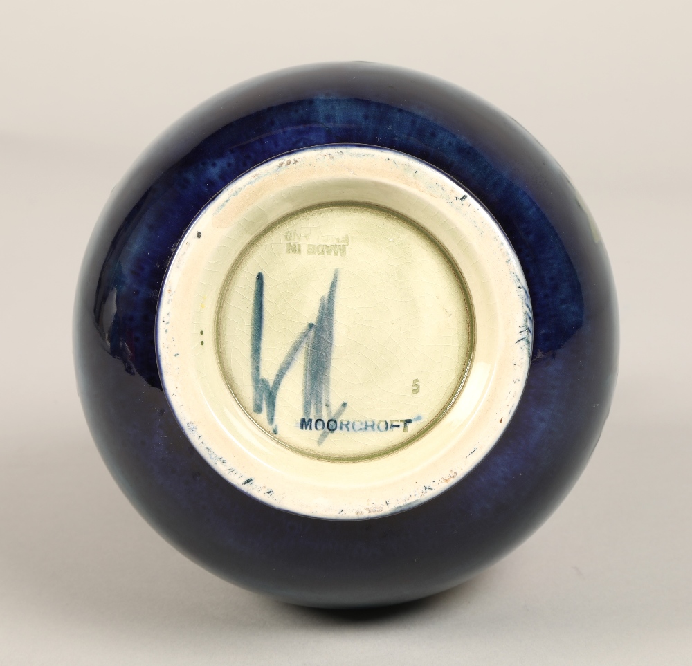 Moorcroft pottery vase of baluster form, green/blue ground in the clematis pattern, signed in blue - Image 8 of 13