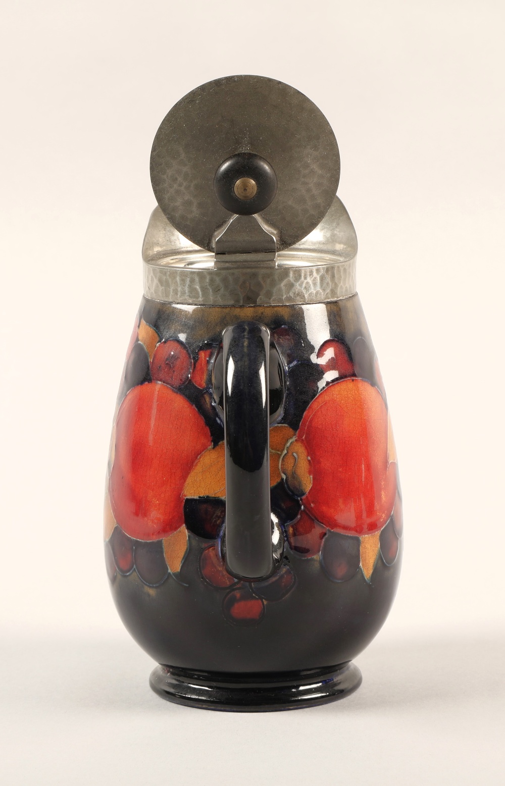 Moorcroft pottery Tudric pewter three piece tea service, pomegranate pattern designed by William - Image 8 of 22