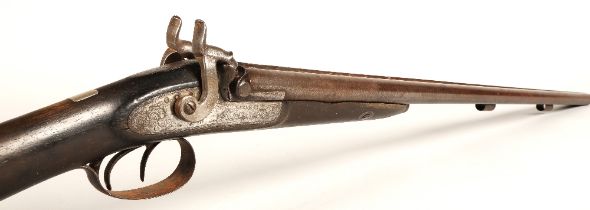 19th century Earl & Co percussion double barrel shotgun,116cm long.