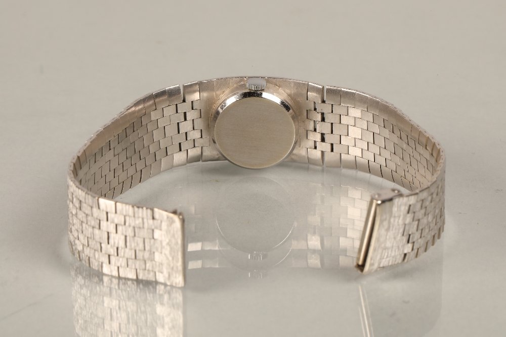 Bueche-Girod ladies 9ct white gold wrist watch, silvered dial with roman numeral hour markers, on - Image 8 of 8