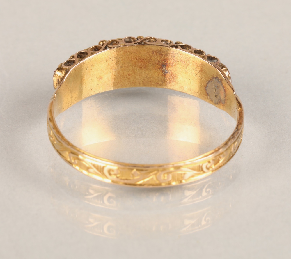 19th century 15ct gold "Regard" ring, graduated row of stones comprising of ruby, emerald, garnet, - Image 4 of 5
