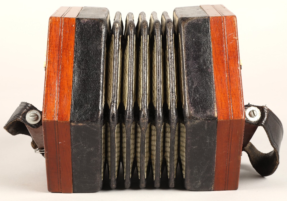 Lachenal & Co Concertina, 30 bone button, five bellow, Steel reed stamped by handle - Image 2 of 10