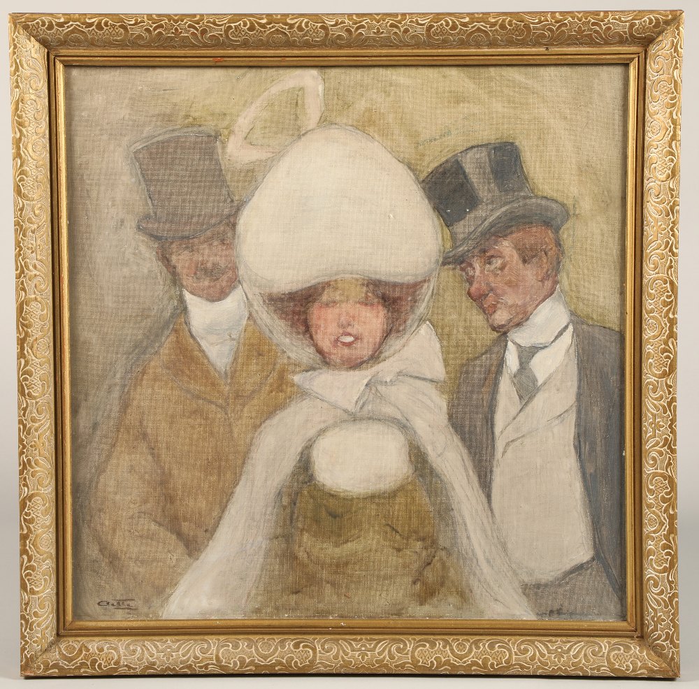 Continental School (20th century) , gilt framed mixed media, signed indistinctly signed, "The - Image 2 of 2