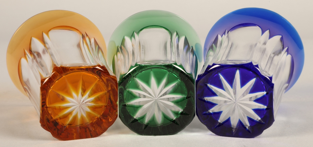 Set of six harlequin bohemian glass tumblers, 9.5cm high. - Image 10 of 12