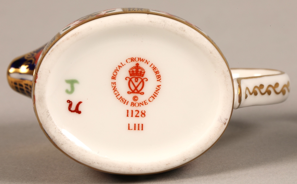 Royal Crown Derby miniature tea service in the imari pattern, comprising of teapot, sugar bowl, - Image 14 of 23