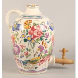 Large Poole pottery cider dispenser with tap, Truda Carter LE pattern 1951-1955, 40cm high.