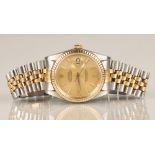 Gentleman's Rolex Oyster Perpetual Datejust wrist watch, champagne dial with hour marker batons,