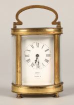 Asprey brass carriage clock, 13cm high.
