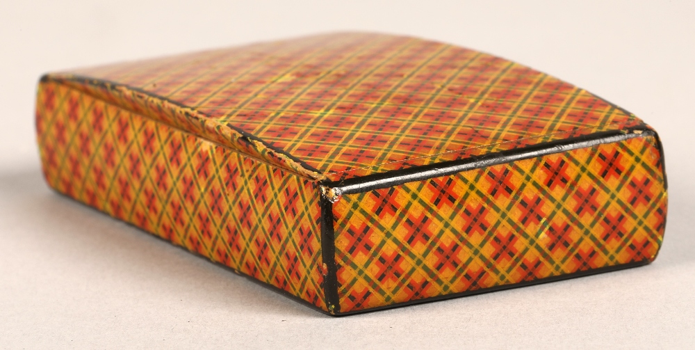 Tartan ware snuff box with wooden hinged lid,8 cm long,4.5 cm width. - Image 9 of 14
