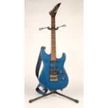 Charvette Charvel blue electric guitar,