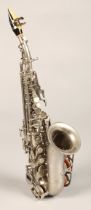 Vintage Soprano Saxophone, engraved 13 on the side of bell in case