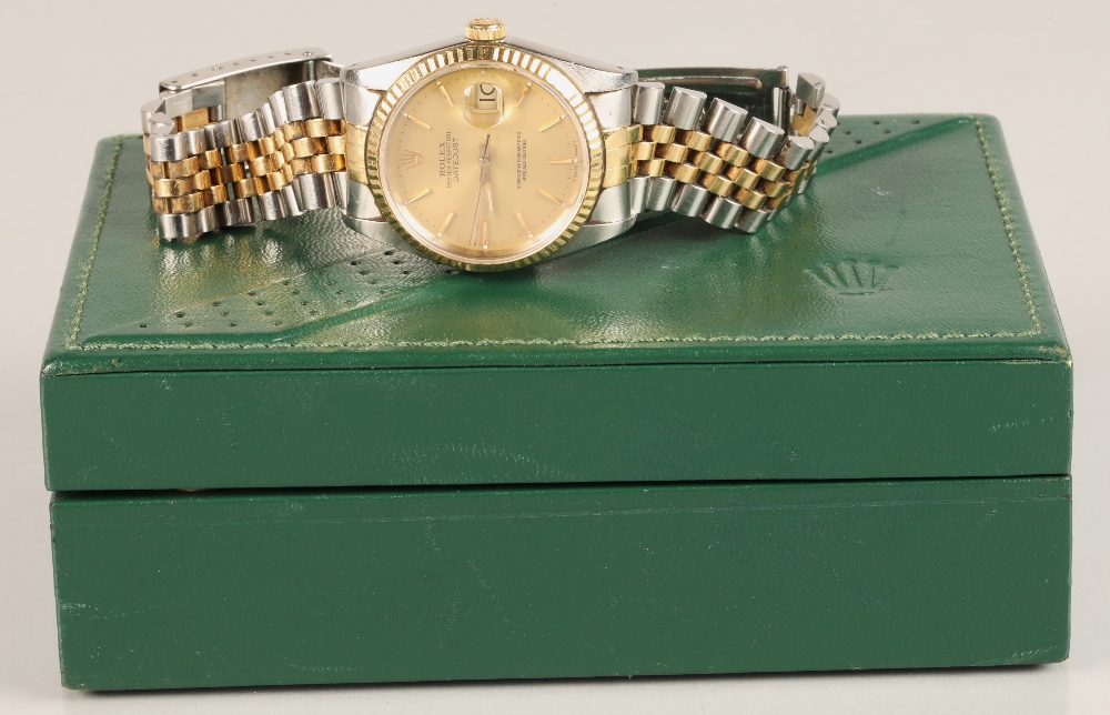 Gentleman's Rolex Oyster Perpetual Datejust wrist watch, champagne dial with hour marker batons, - Image 8 of 8