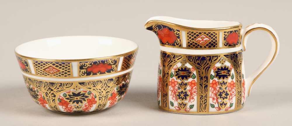 Royal Crown Derby miniature tea service in the imari pattern, comprising of teapot, sugar bowl, - Image 9 of 23