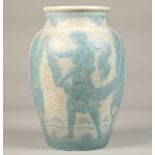 Royal Lancastrian pottery vase, impressed marks to base with JR monogram mark for Richard Joyce,